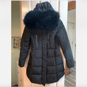 LONG DUCK DOWN ANORAK WITH DETACHABLE FURR LINER